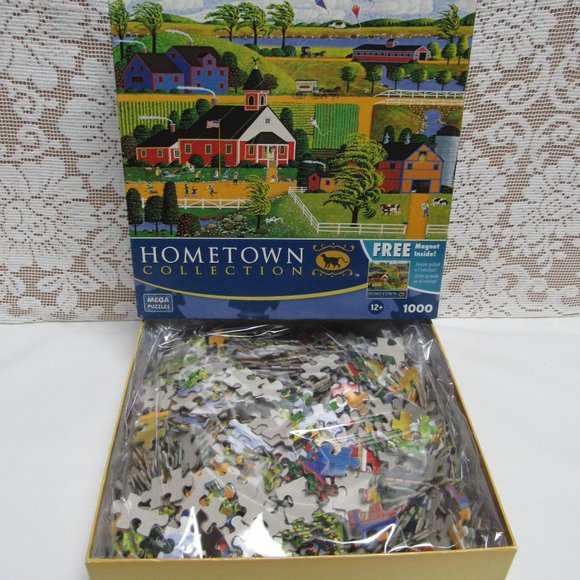 HERONIM Kite Flying at Recess JIGSAW PUZZLE 1000 Pieces School Farm Children - Picture 4 of 4